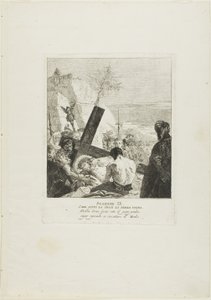 Christ Falls Beneath the Cross for the Third Time, plate nine from Stations of the Cross by Giovanni Domenico Tiepolo