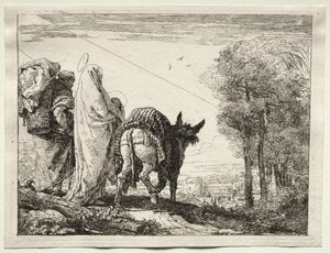 Flight into Egypt: The Holy Family Approaching a Village by Giovanni Domenico Tiepolo