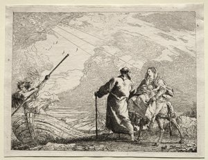 Flight into Egypt: The Holy Family Arriving at the Bank of the River by Giovanni Domenico Tiepolo