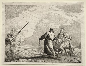 Flight into Egypt: The Holy Family Arriving at the Bank of the River by Giovanni Domenico Tiepolo
