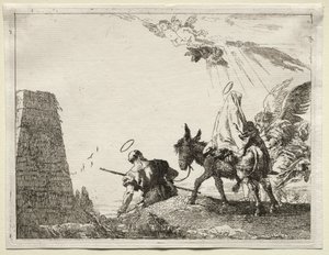 Flight into Egypt: The Holy Family Passing near a Pyramid by Giovanni Domenico Tiepolo