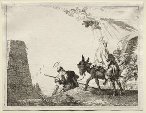 Flight into Egypt: The Holy Family Passing Near a Pyramid by Giovanni Domenico Tiepolo