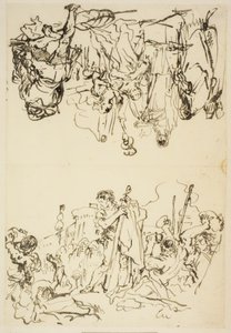 The Martyrdom of St Stephen and Agrippina Landing in Brindisi with the Ashes of Germanicus by Giovanni Domenico Tiepolo