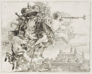 Frontispiece: The Arms of Carl Philipp von Greiffenklau Carried Aloft by an Angel, from The Flight into Egypt by Giovanni Domenico Tiepolo
