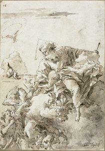 God the Father Supported by Angels in the Clouds, I by Giovanni Domenico Tiepolo