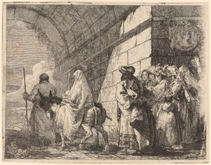 The Holy Family Leaves the City by Giovanni Domenico Tiepolo