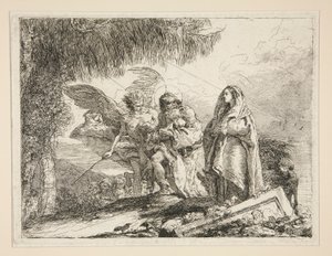 Joseph Carrying Jesus in his Arms, from the series Idee pittoresche sopra la fuga in Egitto (Flight into Egypt) by Giovanni Domenico Tiepolo