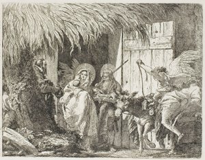 Joseph and Mary Seeking Shelter, plate five from The Flight into Egypt by Giovanni Domenico Tiepolo