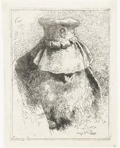 Man with Bowed Head and Large Hat
