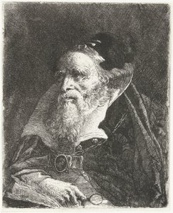 Old Man with Book and Magnifying Glass by Giovanni Domenico Tiepolo