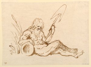 Sketch of a River God by Giovanni Domenico Tiepolo