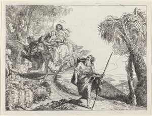 The Flight with Joseph in the Foreground by Giovanni Domenico Tiepolo