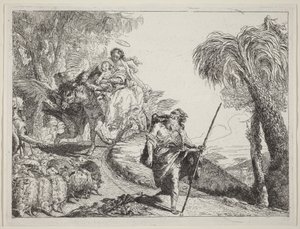 The Flight with Joseph in the Foreground by Giovanni Domenico Tiepolo