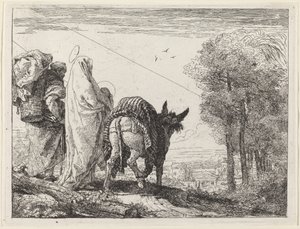 The Flight with the Holy Family at the Left