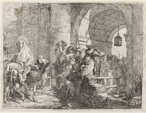 The Holy Family Arriving at a City Gate by Giovanni Domenico Tiepolo