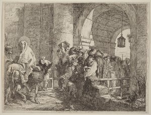 The Holy Family Arriving at a City Gate by Giovanni Domenico Tiepolo