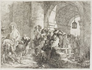 The Holy Family Arriving at a City Gate, plate 27 from The Flight into Egypt by Giovanni Domenico Tiepolo