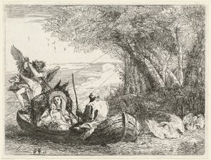 The Holy Family Being Ferried Across the River by Giovanni Domenico Tiepolo