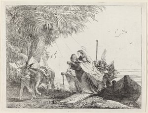 The Holy Family Disembarking by Giovanni Domenico Tiepolo