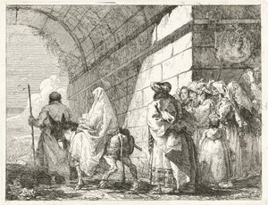 The Holy Family Passes under a City Arch by Giovanni Domenico Tiepolo