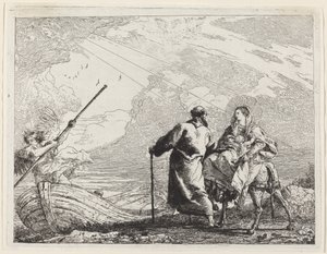 The Holy Family at the Bank of the River by Giovanni Domenico Tiepolo