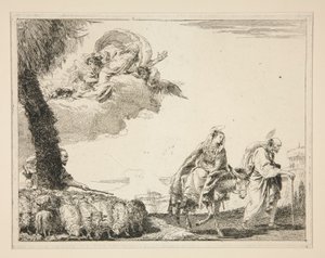 The Holy Family, from the series Idee pittoresche sopra la fuga in Egitto (Flight into Egypt) by Giovanni Domenico Tiepolo