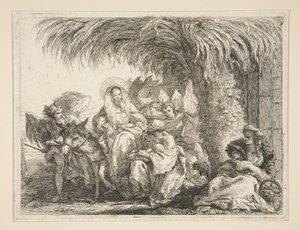 The Holy Family under a Palm Tree, from the series Picturesque Ideas on the Flight into Egypt by Giovanni Domenico Tiepolo
