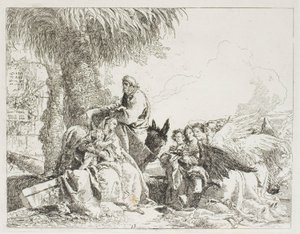 The Rest on the Flight (plate thirteen from The Flight into Egypt) by Giovanni Domenico Tiepolo