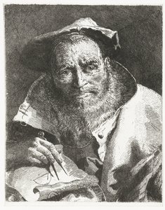 Scientist with Beret and Compass in Hand (series title: Collection of Heads, Raccolta di Teste)