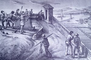 Defense of Livorno from Fort San Pietro by Giovanni Fattori
