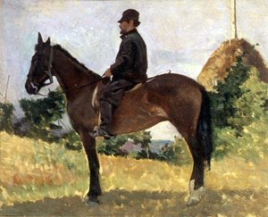 Diego Martelli mounted on horseback
