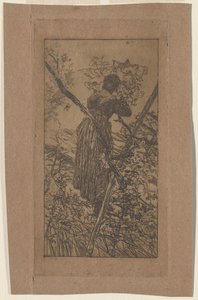 Gathering Leaves by Giovanni Fattori