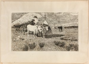Oxen and Wagon (Maremma) by Giovanni Fattori