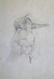 Study of nun for The Italian Camp at the Battle of Magenta by Giovanni Fattori by Giovanni Fattori