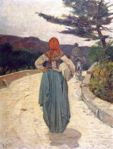 The white road by Giovanni Fattori