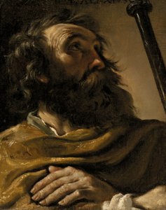 Saint Alexius in a Brown Wrap, Holding a Staff by Giovanni Francesco Barbieri