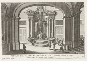 Fountain in the Courtyard of the Palazzo Massimo di Rignano in Rome by Giovanni Francesco Venturini