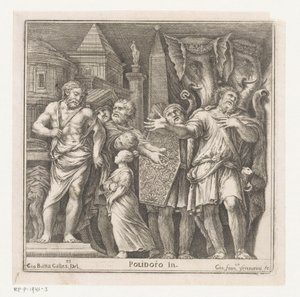Group of Figures and Two Elephants in a City by Giovanni Francesco Venturini