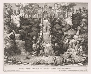 The Fountains of Rome, Book IV, plate 21: View of the Cascade below the Organ from the Garden by Giovanni Francesco Venturini