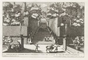 Staircase with Fountains in the Gardens of the Villa d