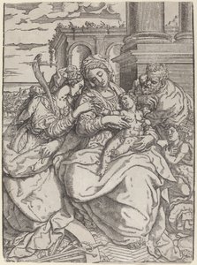 Madonna and Child with Saint Catherine by Giovanni Gallo after Marco Pino