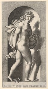 Prosperpina, Standing in a Niche, Turning to the Right While Holding Mantle