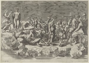 Gathering of the Gods on Olympus by Giovanni Jacopo Caraglio