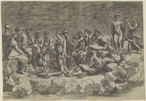 Assembly of the Gods on Olympus by Giovanni Jacopo Caraglio
