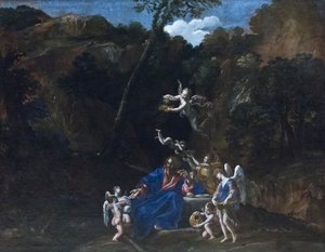 Jesus Tended by the Angels by Giovanni Lanfranco