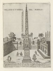 The Egyptian Obelisk of Ramses II on Piazza del Popolo in Rome