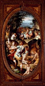 The discovery of glass. The preparation of a banquet. by Giovanni Maria Butteri