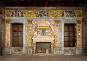 Sign of the Zodiac: The Balance. Top medallions with portraits of Emperors Hadrian and Antonin the Pious. The fresco has deteriorated