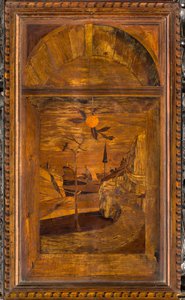 Lignaean Canonical Choir, Inlaid by Giovanni Maria Platina 1484, Superior Stall by Giovanni Maria Platina