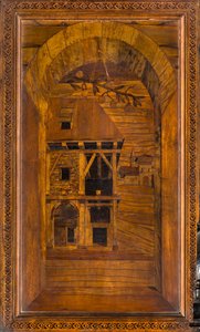 Lignaean Canonical Choir, Inlaid by Giovanni Maria Platina 1484, Superior Stall by Giovanni Maria Platina